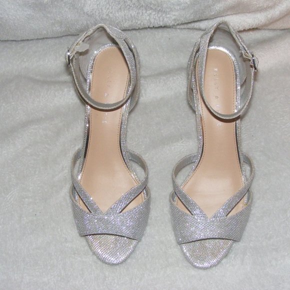 Kelly & Katie Silver Sparkle Sandals - Picture 8 of 15